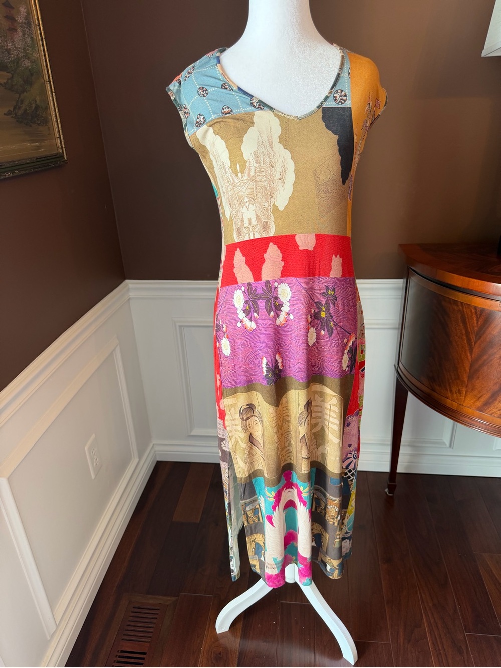 Johnny Was Tokyo High Slit Knit Maxi Dress Size XXS NWT MSRP $198